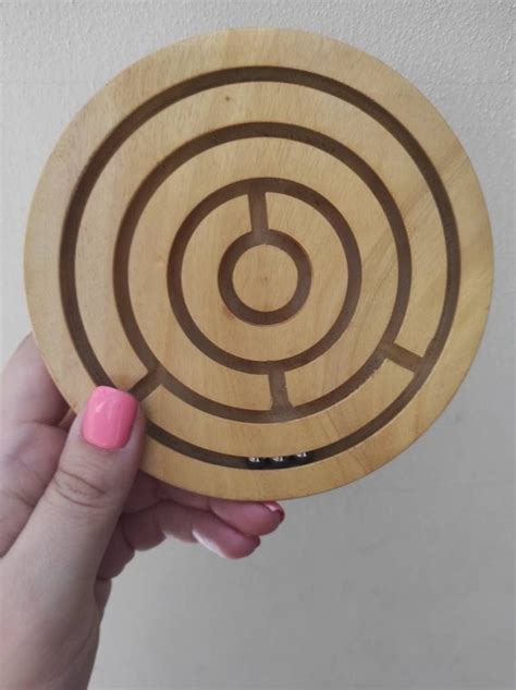 Handheld Round Wooden Labyrinth Maze Game Labyrinth Game Etsy