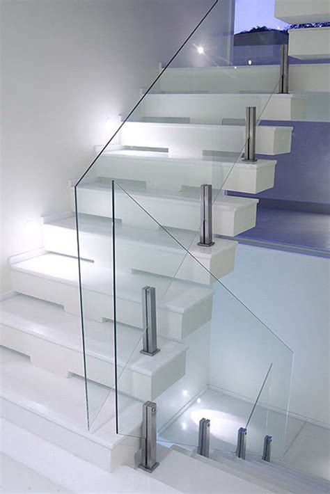 modern glass stair railing  lighting ideas homemydesign