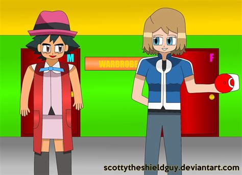 Ash And Serena Gets Another Clothes Swap By