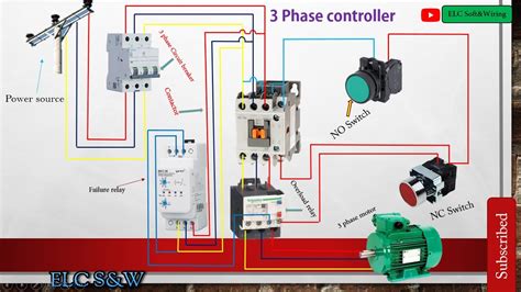 How to wire there phase main distribution board? How to connect the 3 phase controller, or failure relay to main board, wiring diagram . - YouTube