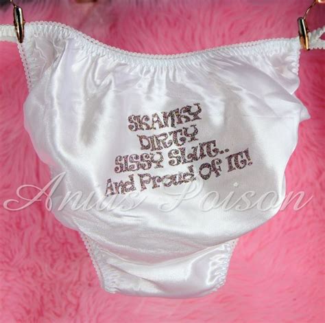 Pin On Sissy Mens Satin Printed Text Panties