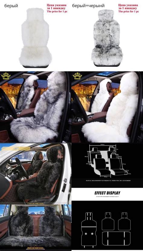 100 natural fur australian sheepskin car seat covers universal size 1pcs long hair for car lada