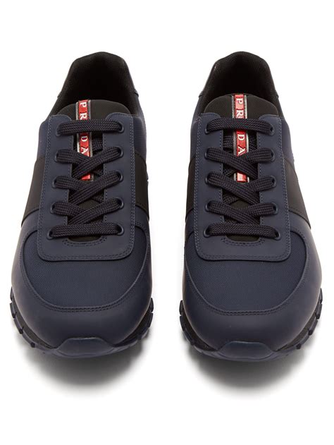 Prada Leather Match Race Low-top Trainers in Navy (Blue) for Men - Lyst