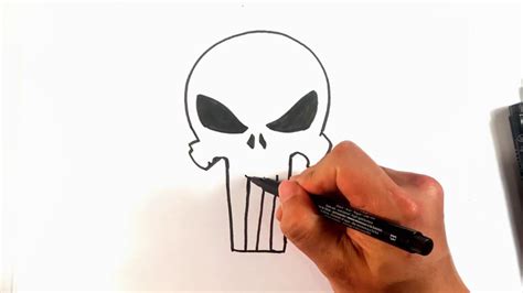 How To Draw The Punisher Skull Fast Drawing Lesson Youtube