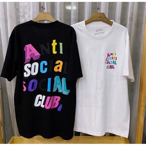 Camiseta Anti Social Social Letras Coloridas Novo Unissex Shopee Brasil