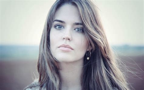 Free Download Hd Wallpaper Women Clara Alonso Brunette Face Blue Eyes Model Portrait
