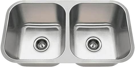 3218a 16 Gauge Undermount Equal Double Bowl Stainless Steel Kitchen
