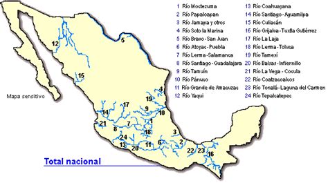 Mapa De Rios No México Rio Bravo Río Juan 1