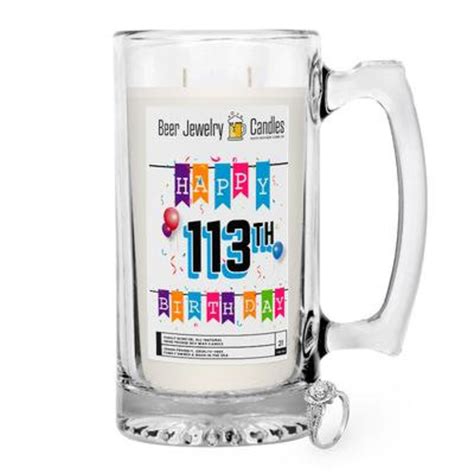 Happy 113th Birthday Beer Jewelry Candle Etsy