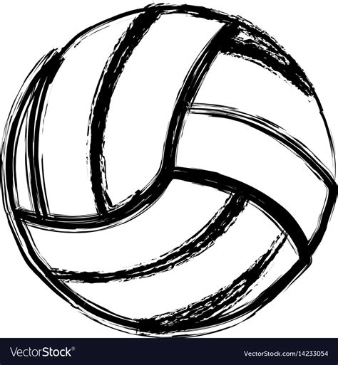 Download Monochrome sketch of volleyball ball Royalty Free Vector