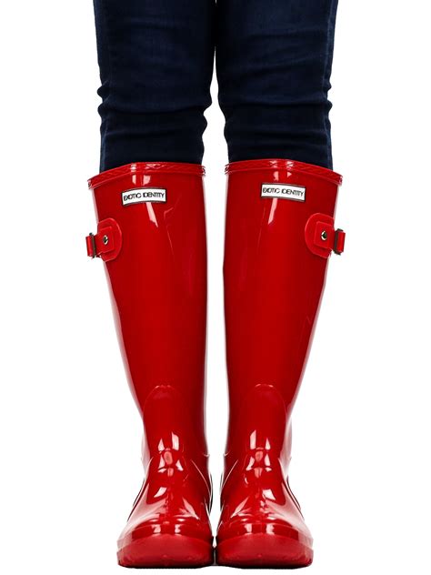 exotic identity tall rain boots non slip 100 waterproof for women 10m matte black