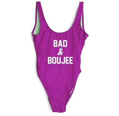 Bad And Boujee Bathing Suit Swim Suit Fucshia Bachelorette Swimsuit Beach