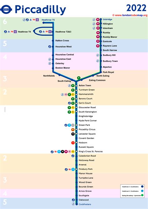 Map Of The Piccadilly Line Blue Line Updated