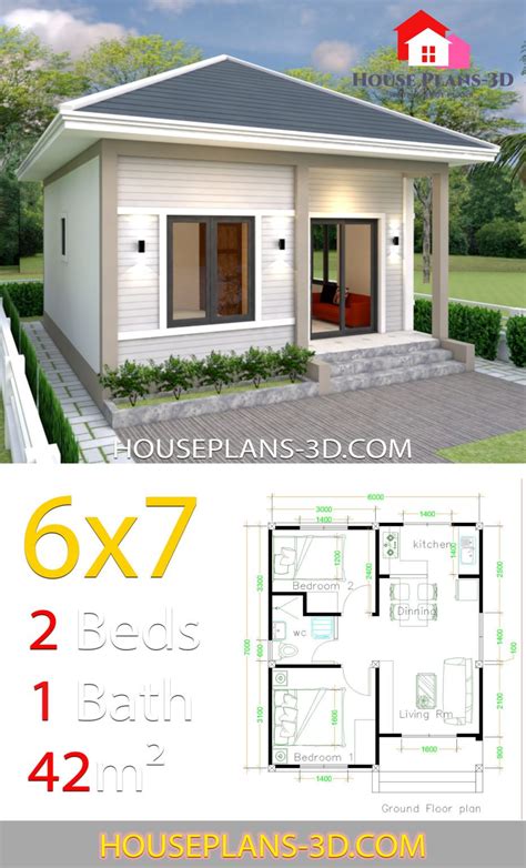 You normally view homes along with gable roofs; Simple House Plans 6x7 with 2 bedrooms Hip Roof - House ...