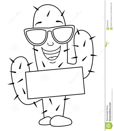 This is a great collection of vintage succulents and cactus images! Coloring Cartoon Cactus With Sunglasses Stock Vector ...