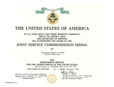 Image De Citation Meritorious Service Medal Citation Example