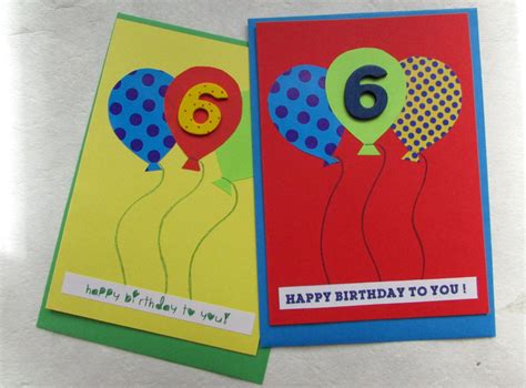 Best gift ideas for 5year old girls Age 6 Birthday Card with balloons - Red and Yellow cards ...
