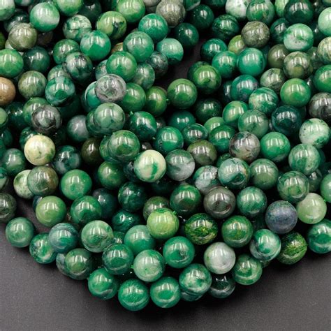 Natural African Green Jade Beads 4mm 6mm 8mm 10mm Round Smooth Plain R