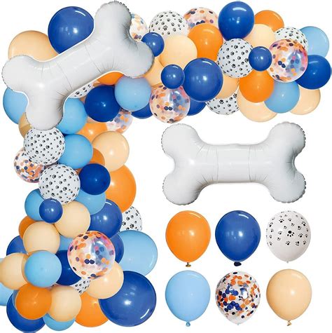 Buy 117pcs Bluey Theme Party Balloon Garland Kit Blue Orange Blush Dog