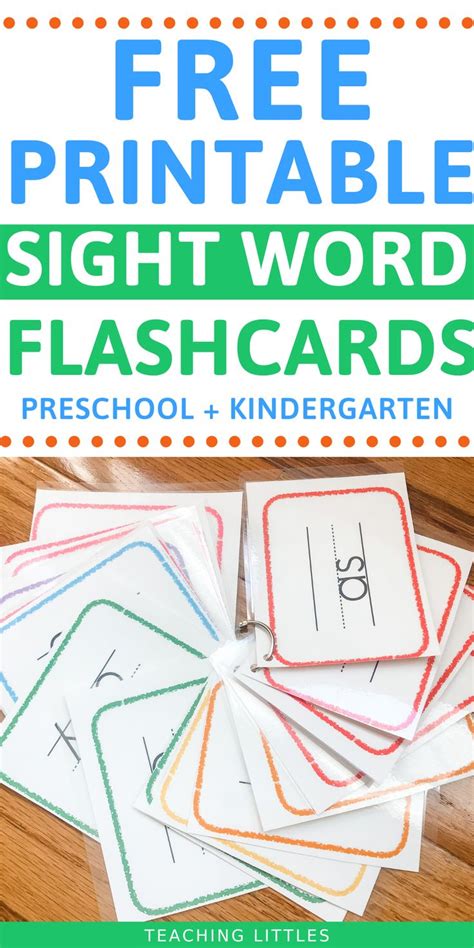Free Printable Sight Word Flashcards For Preschool And Kindergarts To