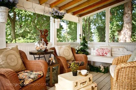 It has a heated enclosed porch with big windows, and i've been looking for decorating ideas, such as lighting and furniture, and have not found much. interior designs - Rustic - Porch - kansas city - by Chad ...