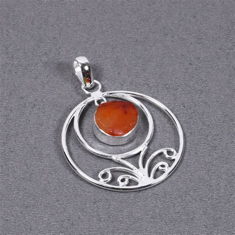 Beautiful Carnelian Gemstone Pendant Healing Stone Necklace Etsy