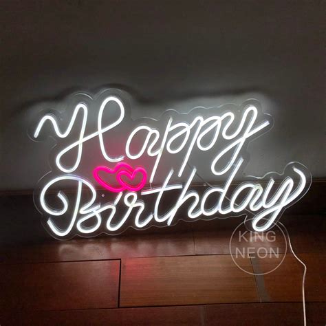Custom Neon Sign Happy Birthday Neon Sign Acrylic Flex Led Etsy
