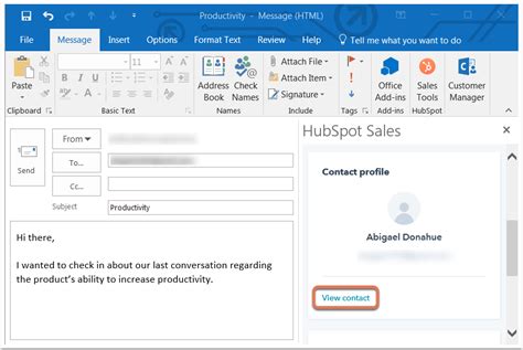 Use Contact Profiles With The Hubspot Sales Office 365 Add In And