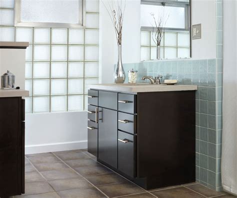 Waiting for the dark wood to be back in stock so i can start my 2nd bath remodel!. Dark Cabinet in Contemporary Bathroom - Aristokraft