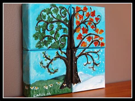 4 seasons tree painting tutorial. The Little Gull: Four Seasons Tree