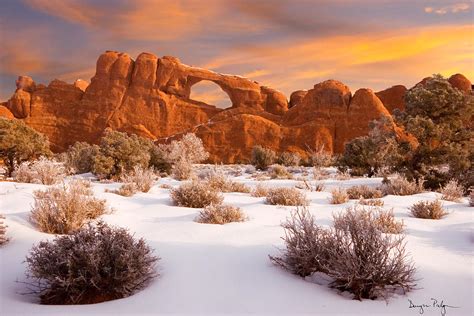 Winter Dawn At Arches National Park Photograph By Utah Images