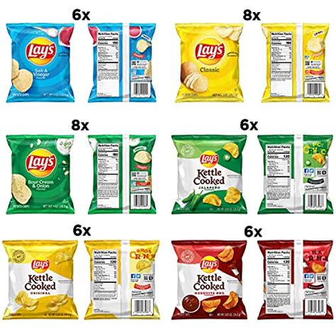 Lays And Lays Kettle Cooked Potato Chips Variety Pack 40 Count