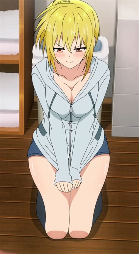 Rule 34 Accurate Art Style Aoba Tsukuyo Blonde Hair Blush Breasts Clothing Hips Large Breasts