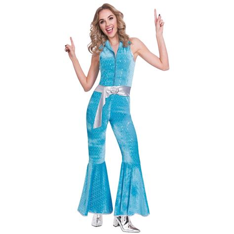 Blue Disco Jumpsuit Adult Costume Party Delights