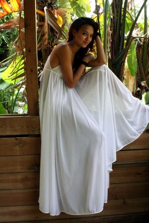Grecian Goddess Bridal Nightgown Wedding Lingerie White Nylon Etsy Canada