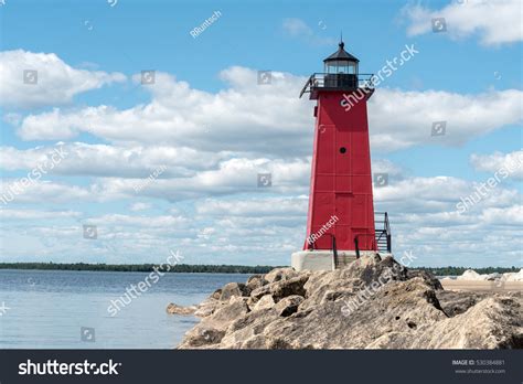 Manistique East Breakwater Lighthouse On Lake Stock Photo 530384881