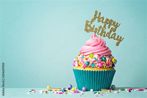 Happy Birthday Cupcake Stock Photo Adobe Stock
