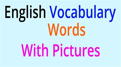 Basic English Vocabulary Picture Dictionary And Activities Pdf Youtube