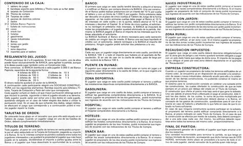 En esta sección encontrarás las instrucciones de muchos de los juegos de mesa. Memorias de plástico y papel: Juegos de mesa. Sociedades constructoras. Papirots, años 70.