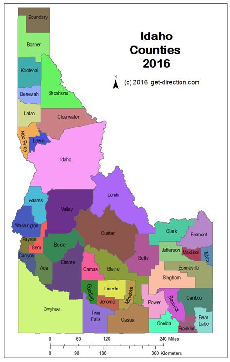 Map Of Idaho Counties