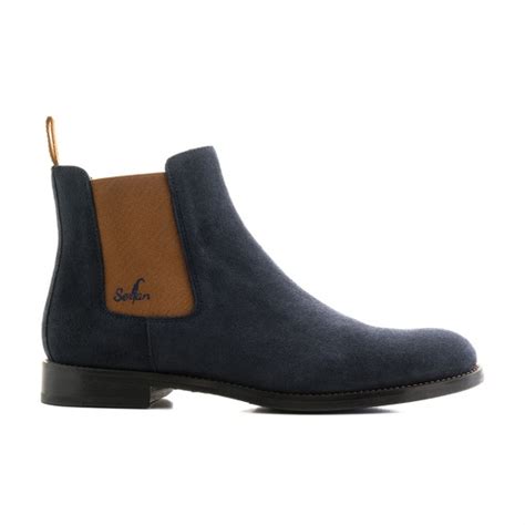 Designer damenschuhe von truman's chelsea boots 9002 wildleder dunkelblau. Serfan Chelsea Boot Damen Wildleder Blau Braun