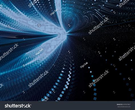 Abstract Motion Blur Background Blue Computer Generated Image With