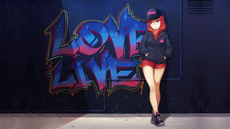 Anime Girls Anime Love Live Graffiti Nishikino Maki