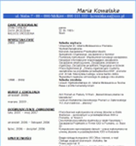 Szablony CV - Praca.eGospodarka.pl - Darmowe wzory Curriculum Vitae