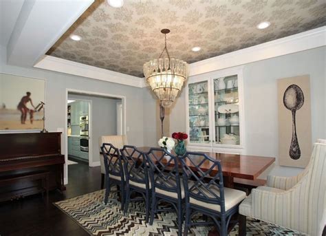 Wallpapered Tray Ceiling Wallpapered Rooms 12 Photos 72775 Dining