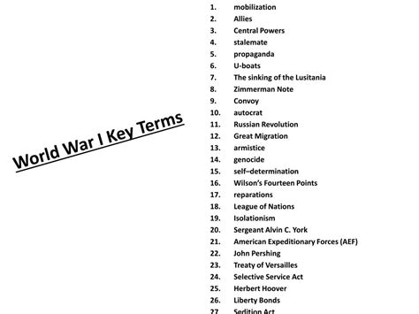 Ppt World War I Key Terms Powerpoint Presentation Free Download Id