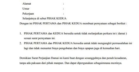 Apabila perjanjian ini di kemudian hari. Contoh Surat Perjanjian damai tidak Melanjutkan ...
