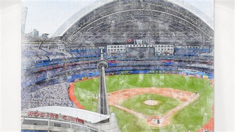 Rogers Centre Baseball Stadium Print Toronto Blue Jays Baseball