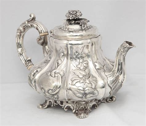 Victorian Sterling Silver Footed Tea Pot Tea Pots Silver Tea Silver