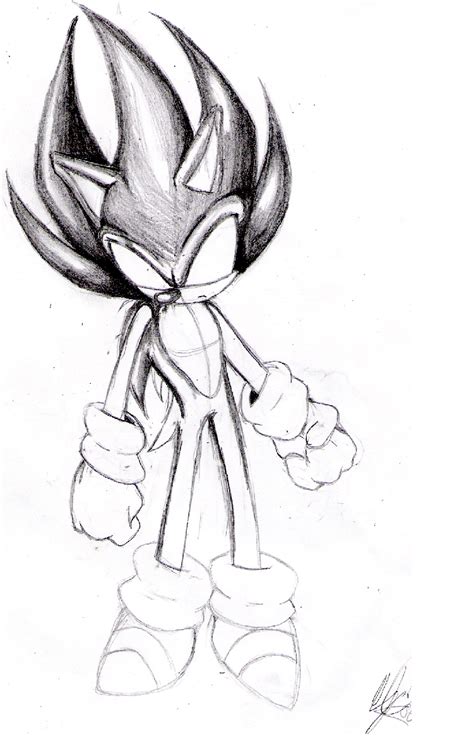 Dark Super Sonic Sketch By Cj01 On Deviantart